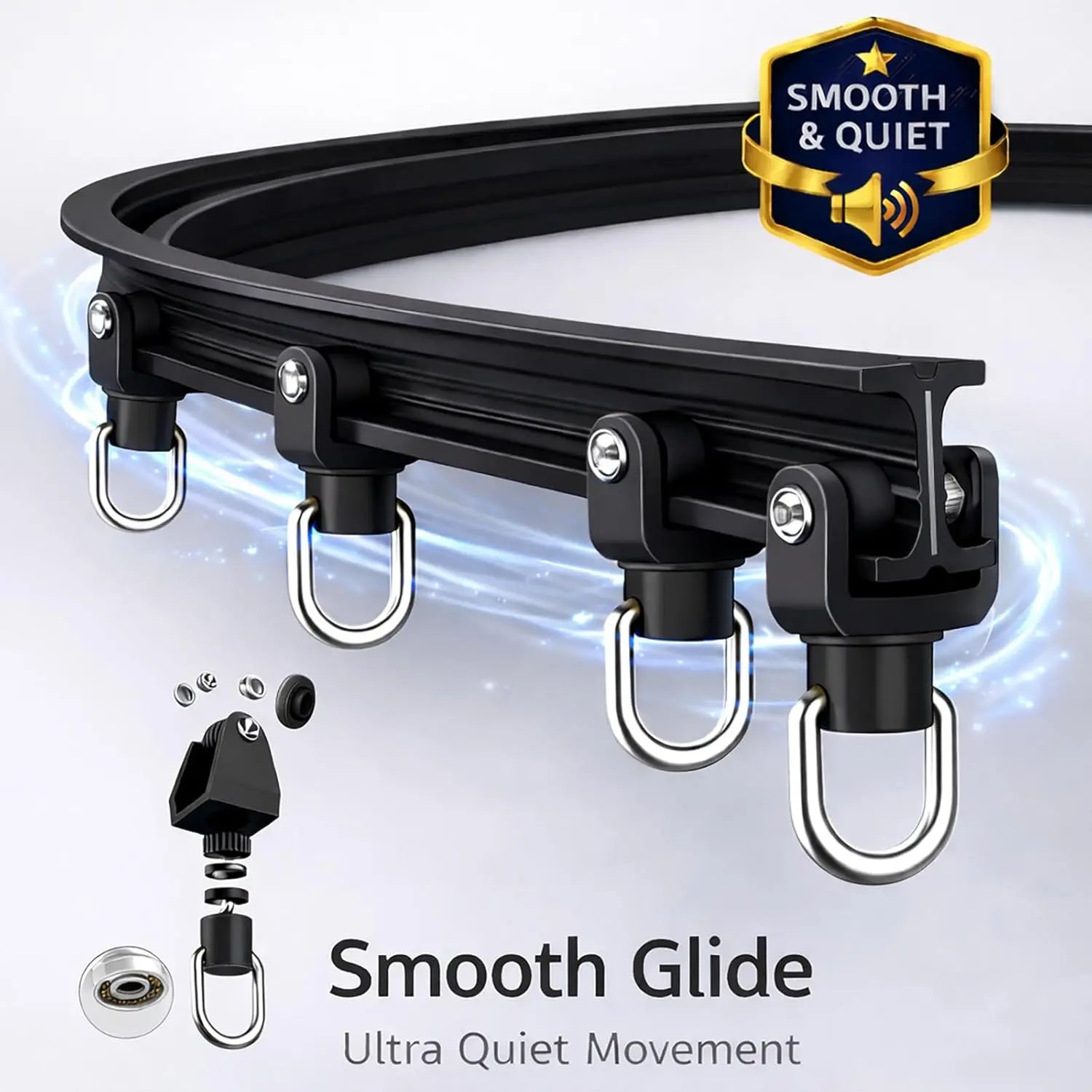 Blackout Room Divider Curtain Set with Ceiling Track, 106" W x 84" L - Easy Install for Privacy