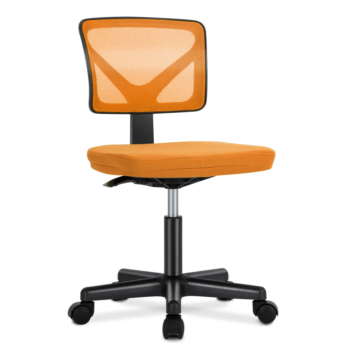 JHK Mesh Armless Office Chair With Lumbar Support And Wheels