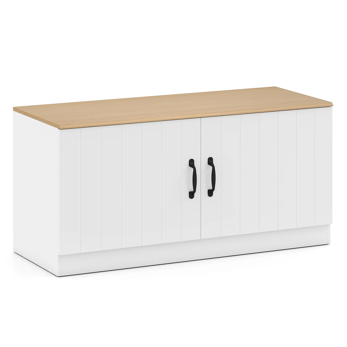 HOMASIS Shoe Bench With Adjustable Shelves And Hidden Storage