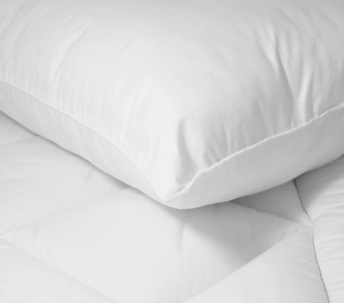 Comfort Complete Overfilled Cotton Bed Pillow for Supportive Sleep