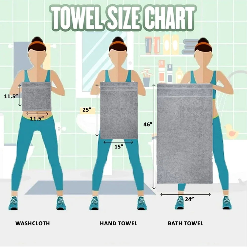 10 Piece Cotton Towel Set Soft Absorbent Bath Towels Quick Dry Durable Washcloths Hand Towels Popcorn Textured Border Machine