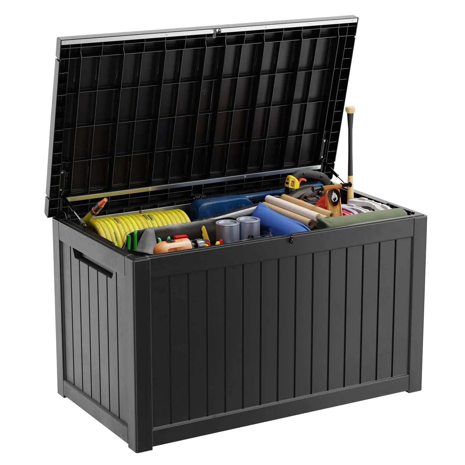 PatioZen 320 Gallon Large Resin Deck Box, Lockable Outdoor Storage Box for Patio Cushions Storage Furniture,Garden Tools