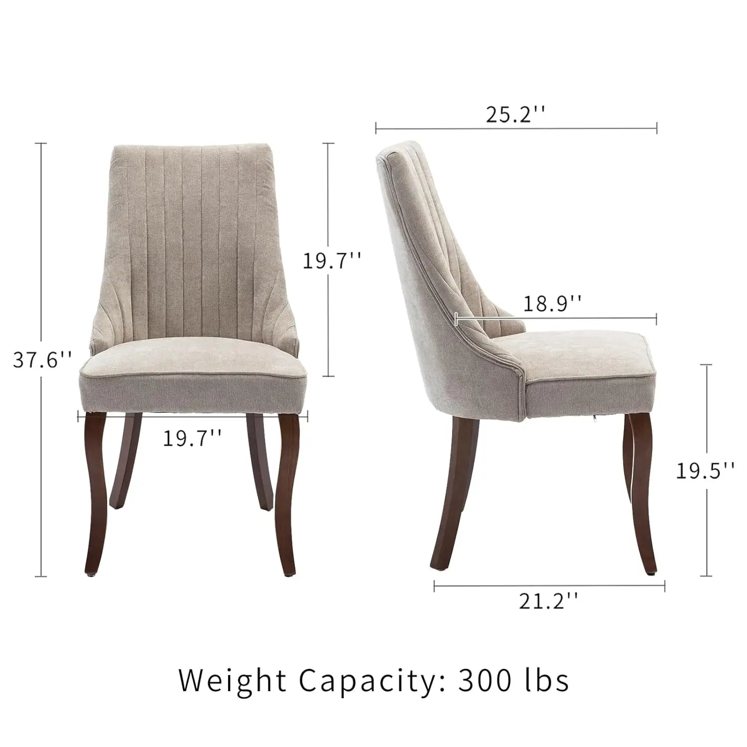 Velvet Upholstered Dining Chairs Set of 6 Mid Century Wood Legs Kitchen Room Easy Assembly Beige 6pcs,Customized