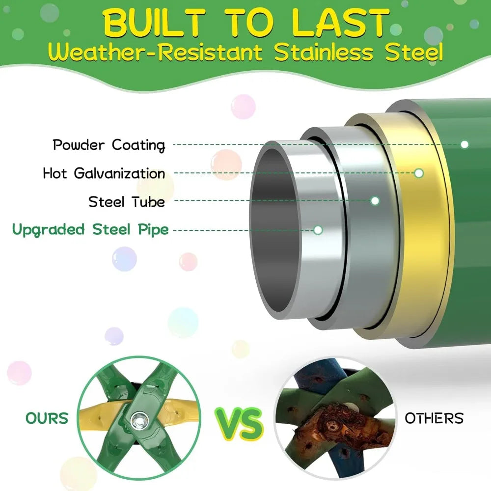 GIKPAL Climbing Dome, 10FT Dome Climber with Hammock for Kids 3 to 10 Outdoor Play Equipment, Supports up to 1000lbs Jungle Gym,