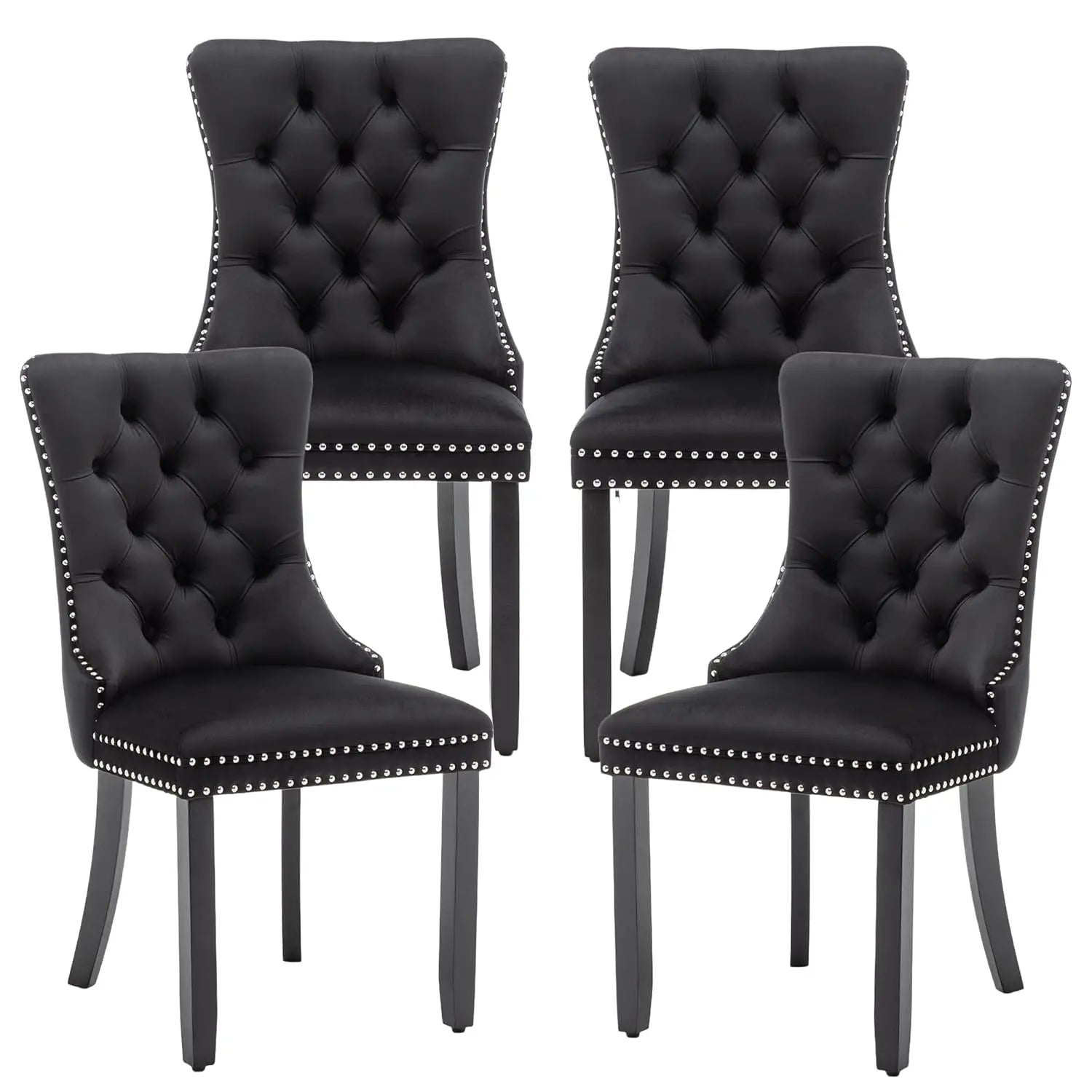 Mid Century Modern Dining Chair Set of 4 Velvet Upholstered Dining Accent Chair Farmhouse Dining Chairs with High, Customized