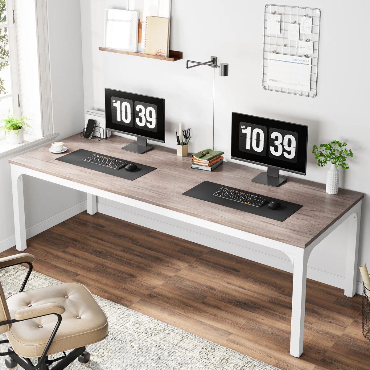 Tribesigns Double Computer Desk for Two Person Home Office Workstation