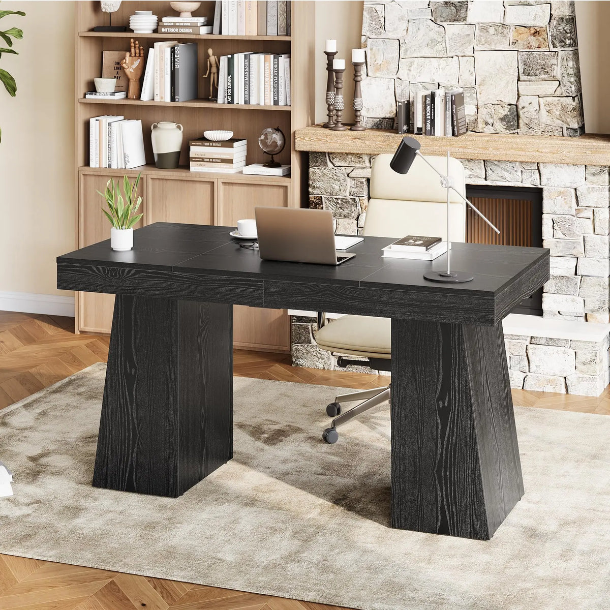 HiMISS Gaming Computer Desk With Drawer Cabinet And Storage Shelves