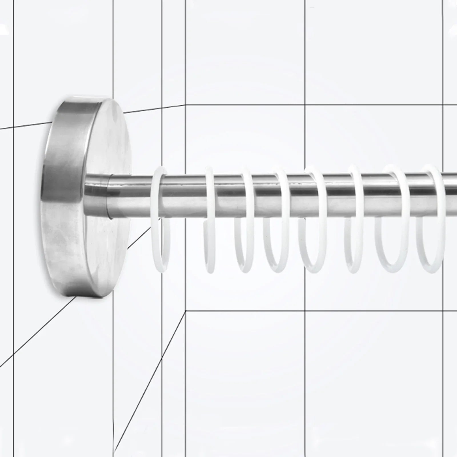 Stainless Steel U-Shaped Shower Curtain Rod for Small Bathrooms