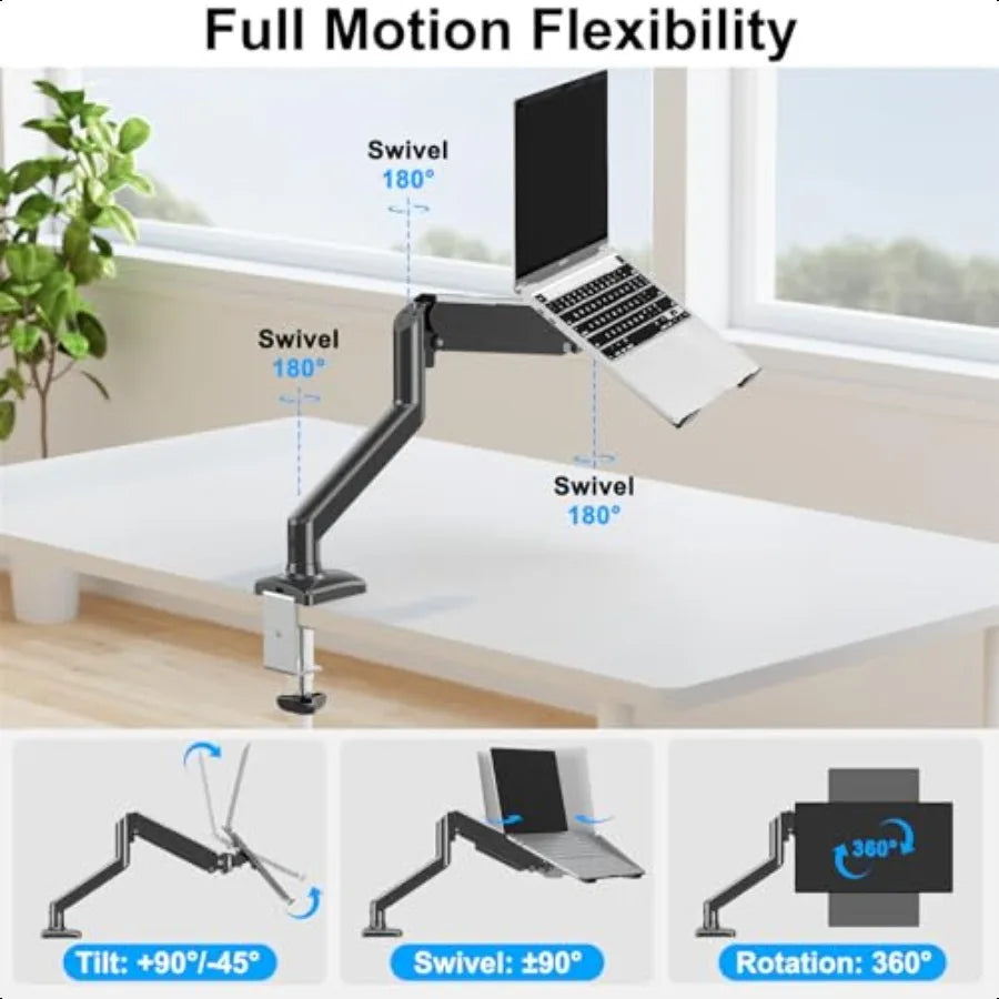 Hign-concerned Laptop Stand Desk Mount Gas Spring Arm Adjustable