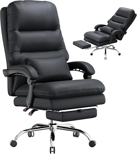 Office Chair, Big and Tall Office Desk Chair, Ergonomic Office Chair, 400LBS PU Leather Computer Chairs, Executive Chair with Fo