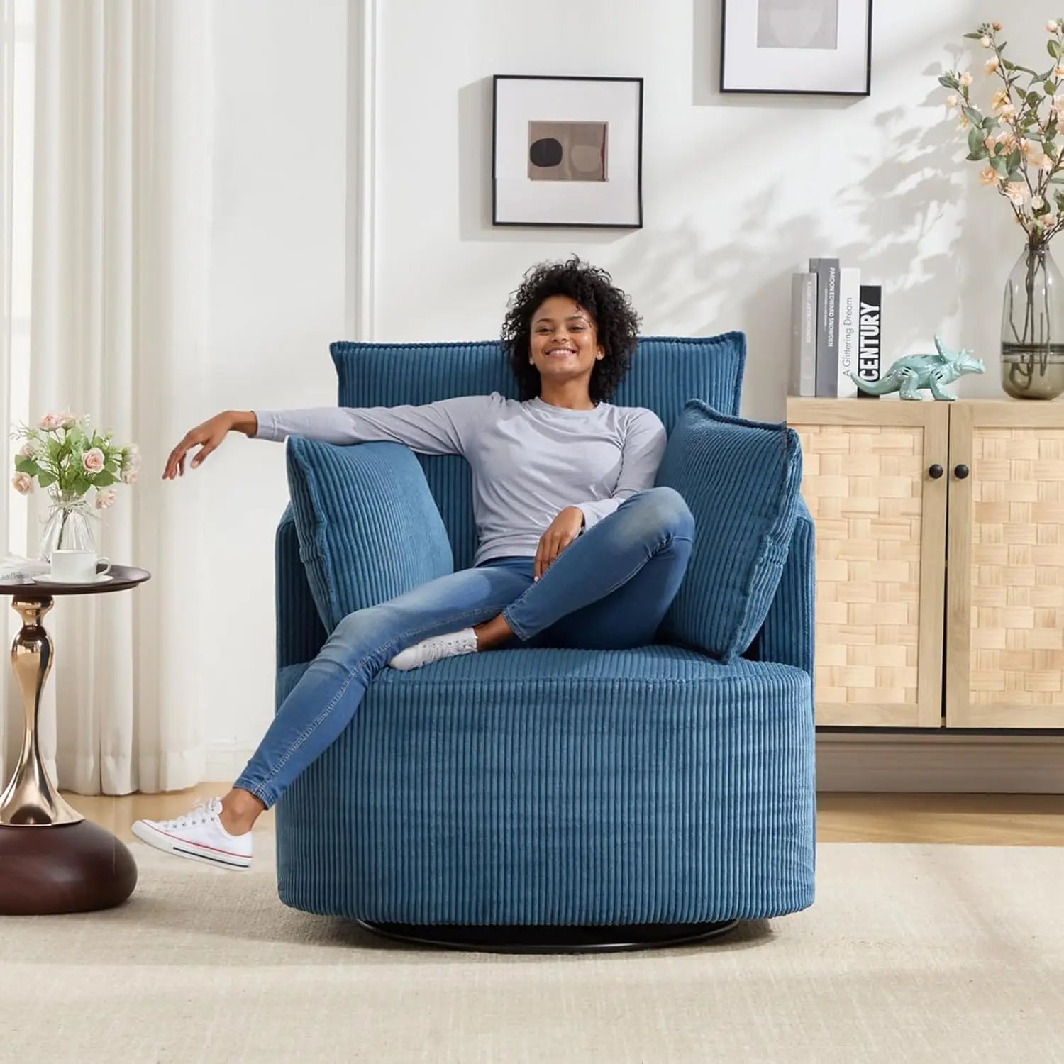 Swivel accent chair,Swivel barrel chair,Reclining armchairs for bedrooms Swivel chair,Upholstered Living Room Chair, Customized