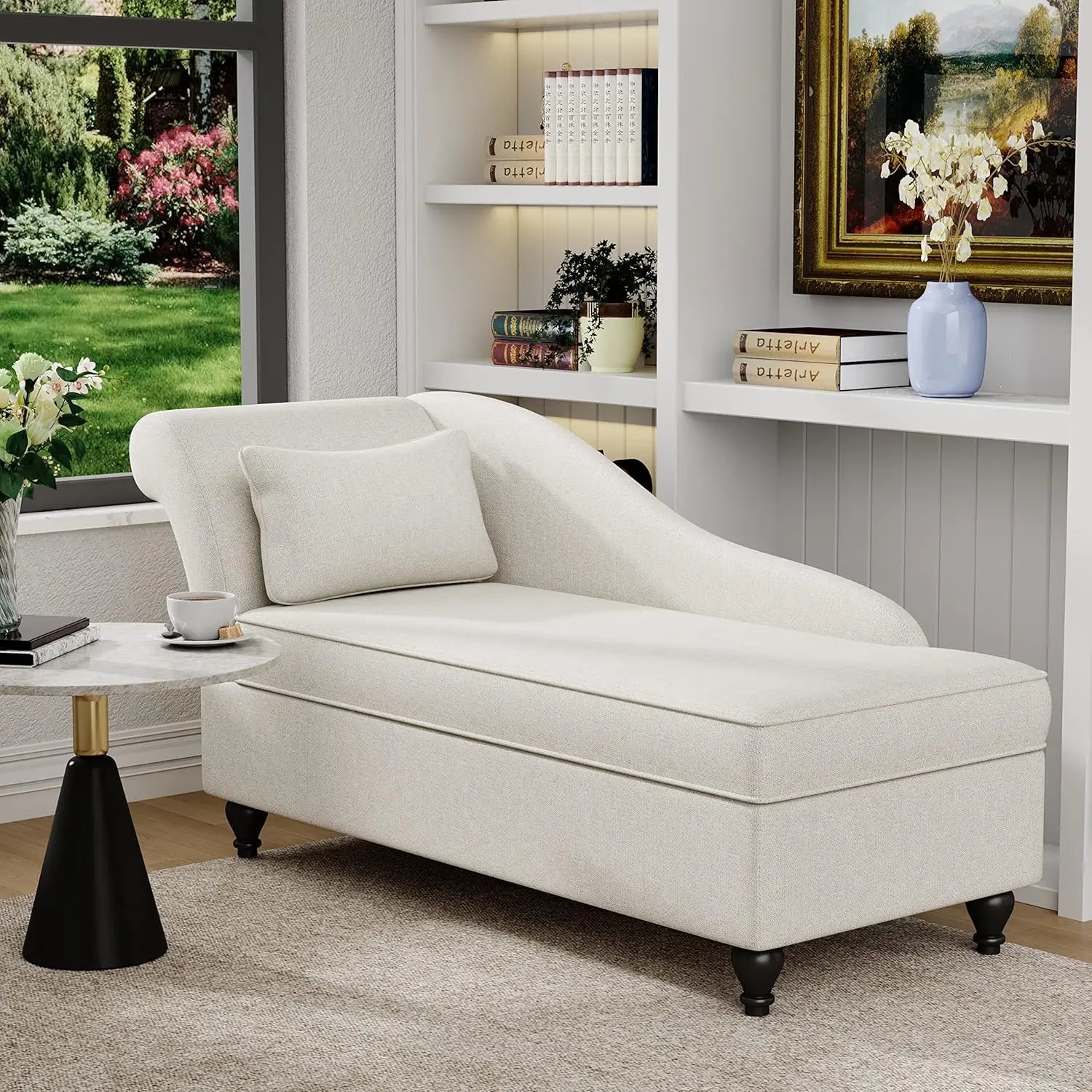 Modern Storage Chaise Lounge Indoor Fabric Chaise Lounges Chair Sleeper Lounge Sofa Recliner Chair for Bedroom, Customized