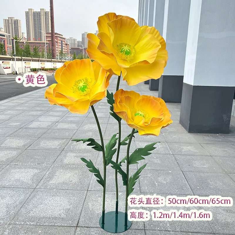 Waterproof Form Artificial Flowers Outdoor Wedding Accessories Plants Decoration Garden Fake Marriage Road Lead Flowers Decor