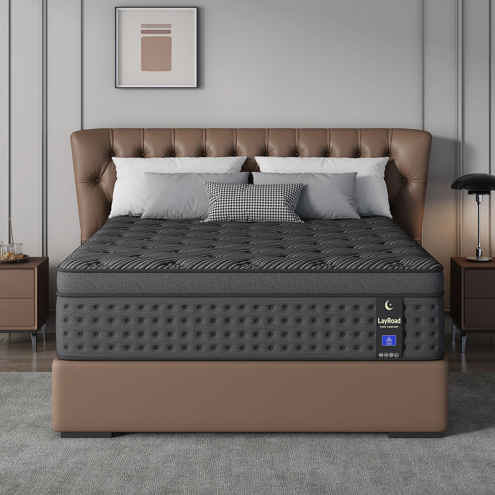 12"14"Twin Full Queen King Size Mattress in a Box Hybrid Spring Memory Foam,Euro Top Mattresses Medium Firm for Motion Isolat