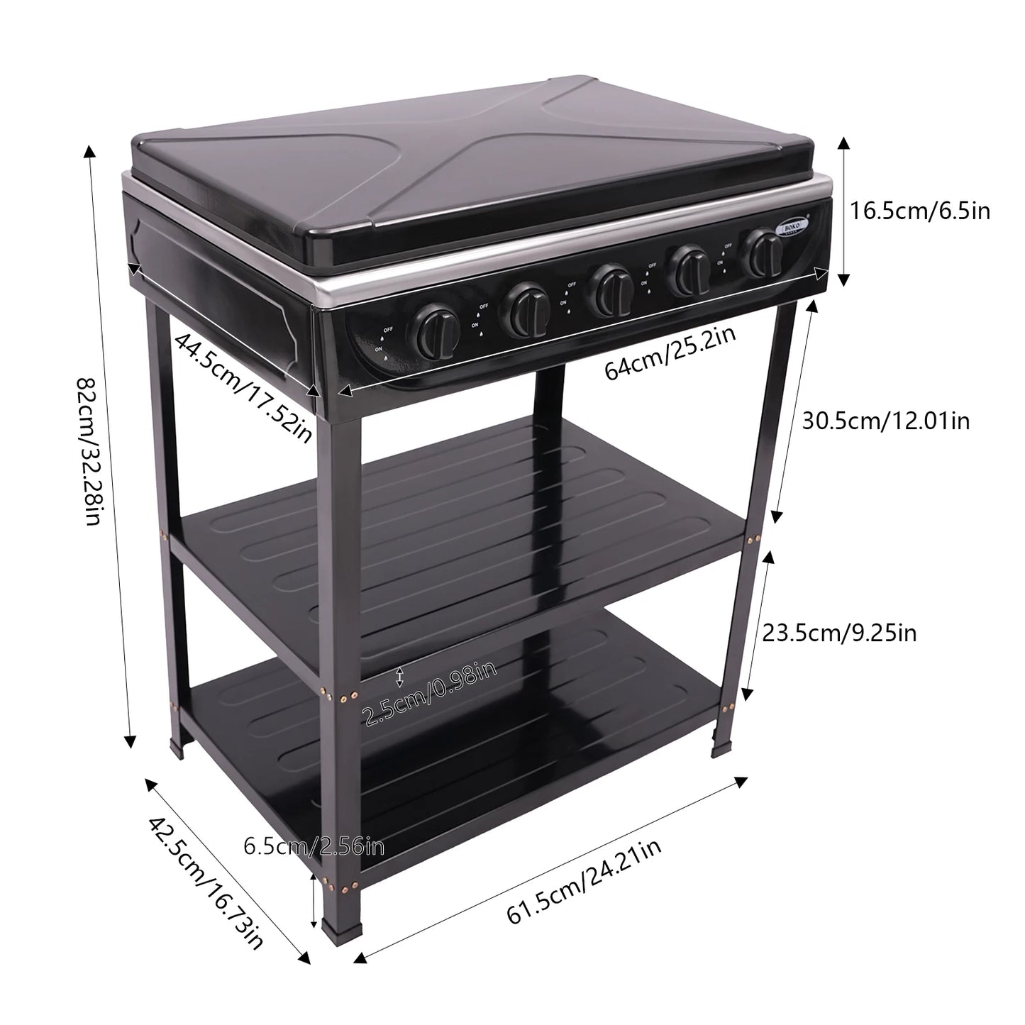 5 Hearth Grill, Gas Grill, 2.5 kW Burner,Freestanding, For Home Cooking, Outdoor Grilling, Camping, Fishing, RVing