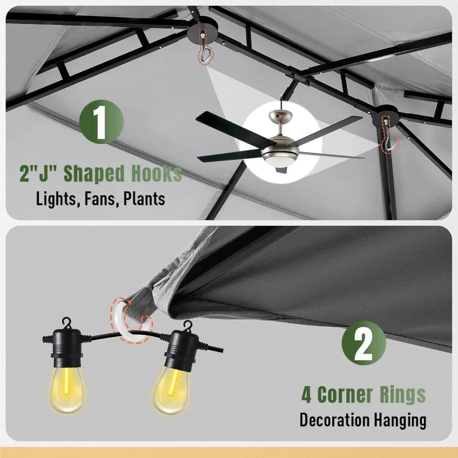 Sichuan Outdoor Gazebo Canopy Tent With Double Roof Mosquito Netting