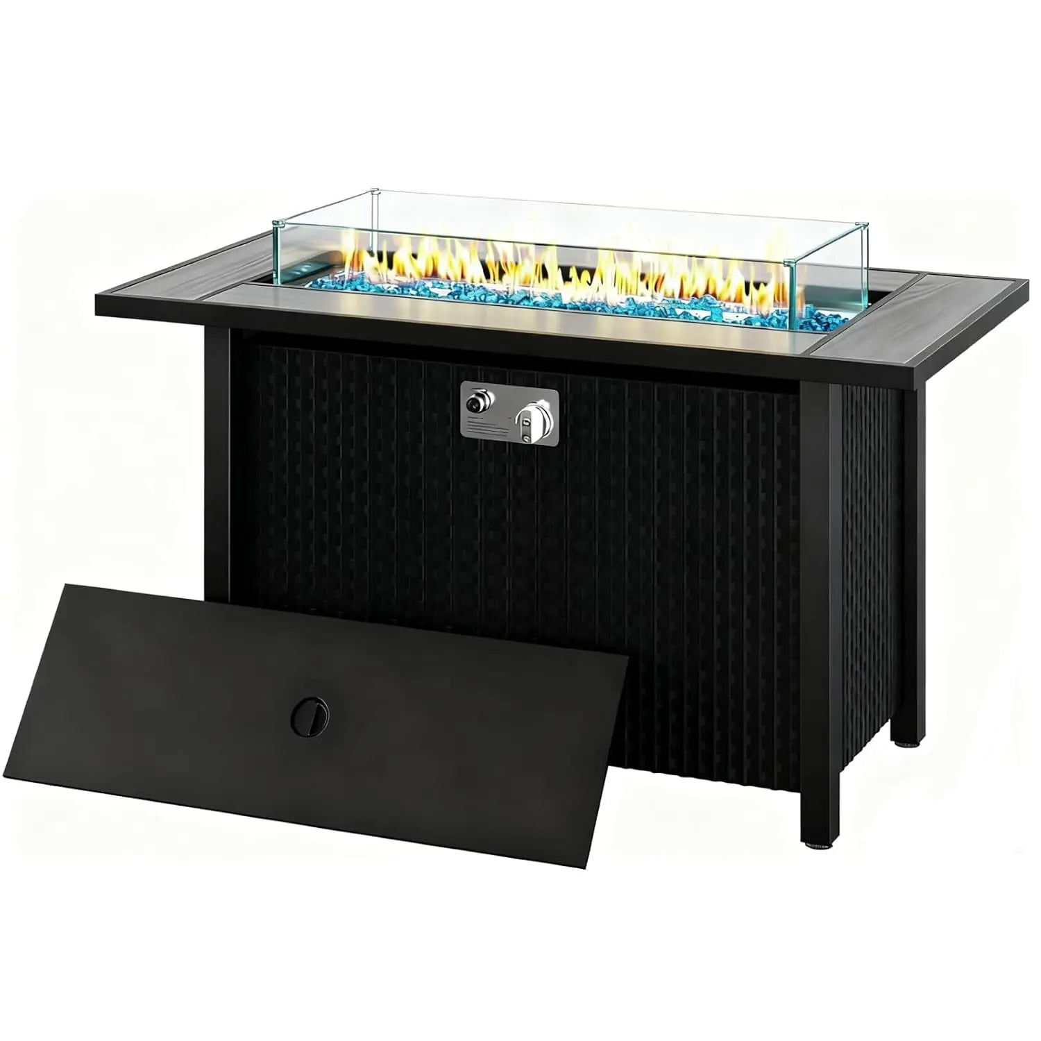 45 Inch Propane Fire Pit Table, 50,000 BTU Outdoor Gas Fire Pit for Patio & Backyard, 2-in-1 Firepit Dining Table, Customized