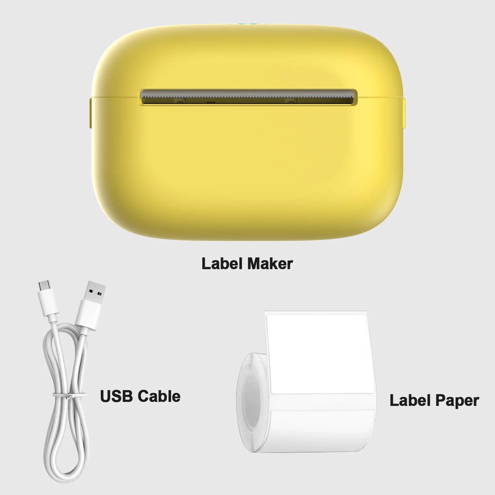 Label Maker Portable Thermal Lable Printer Bluetooth Sticker High Speed Printing 300nim with 1roll Stickable Label Paper USB