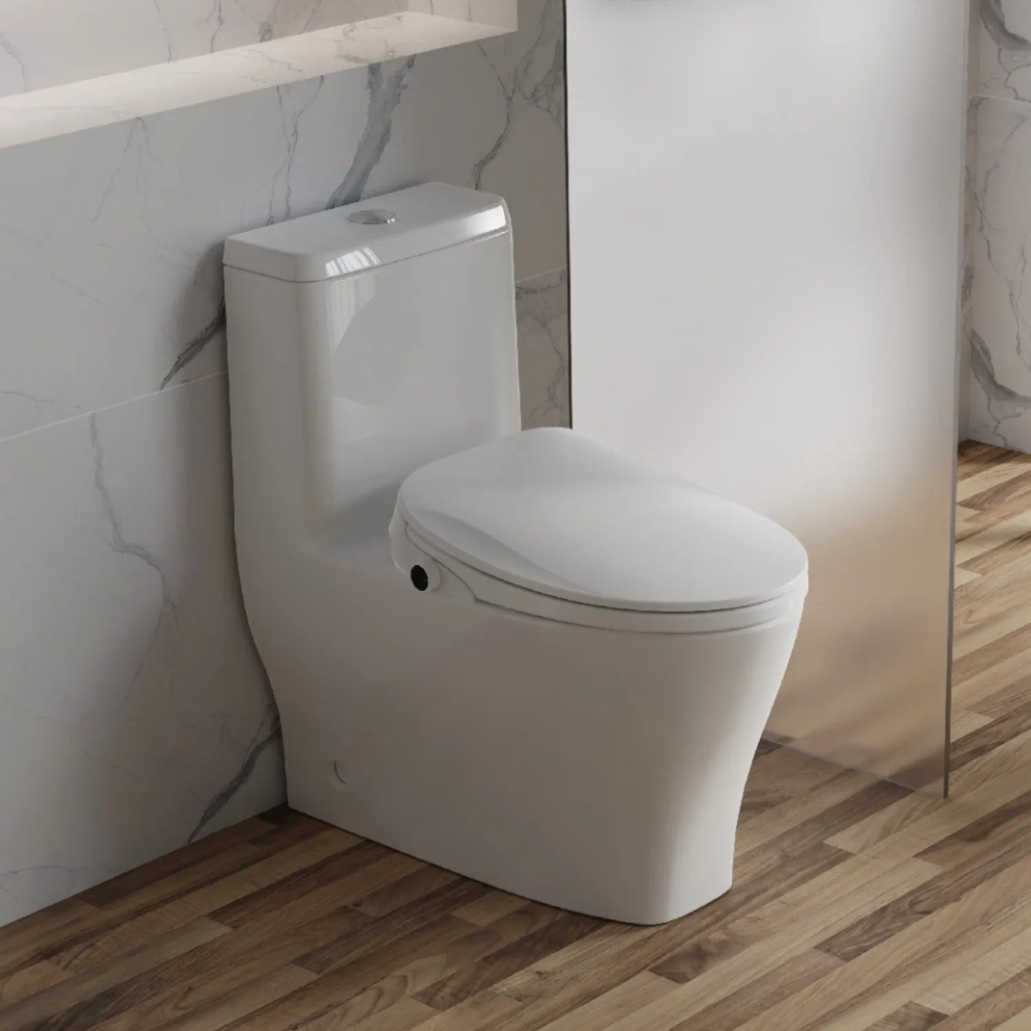 Smart Bidet Toilet Seat with Remote and Lighted,for Elongated Toilets,Soft Close and Instant Heated,Warm Air Drying,White B04