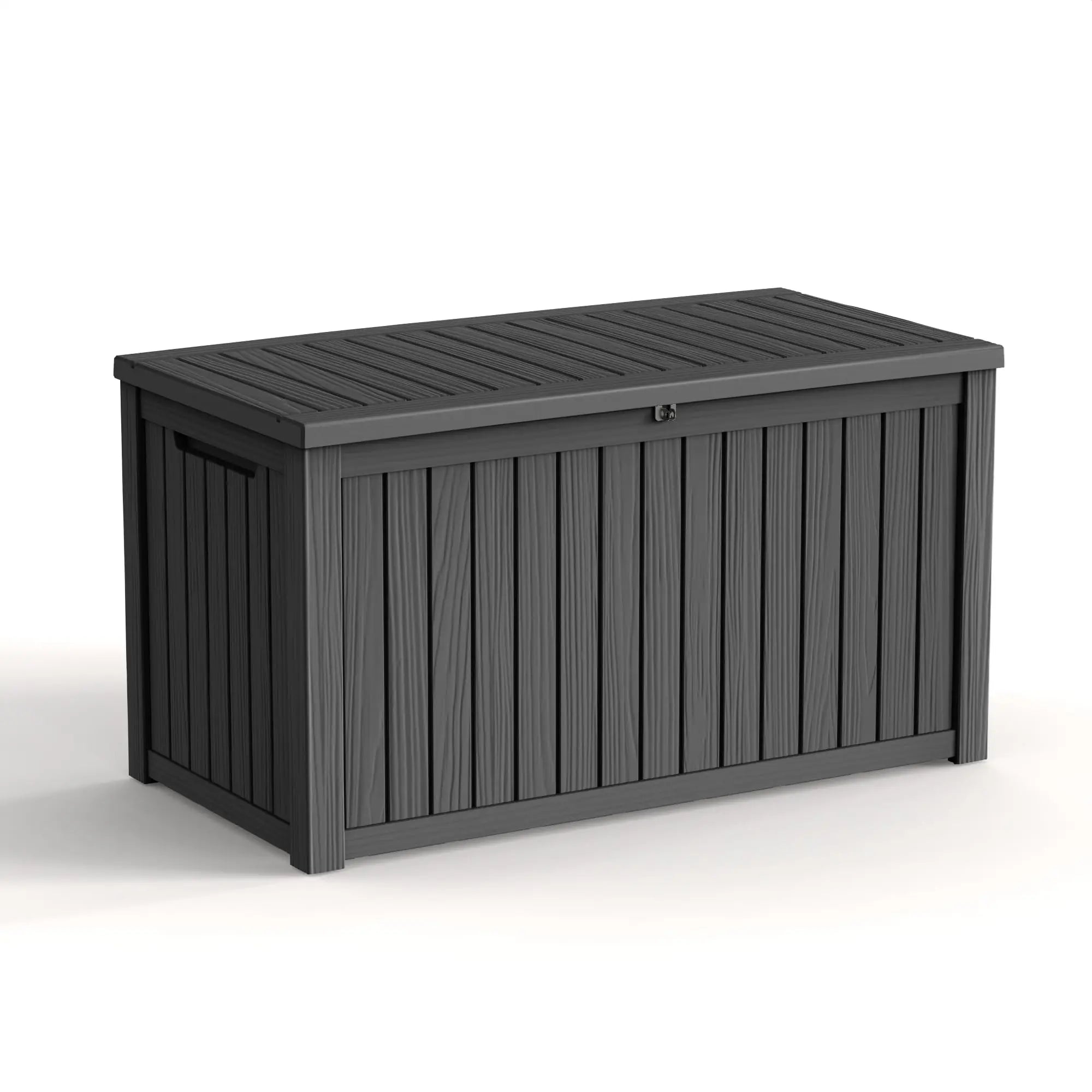 320 Gallon Waterproof Outdoor Storage Box, UV Resistant Resin Deck Box with Hydraulic Rod for Reinforced Stability, Perfect=