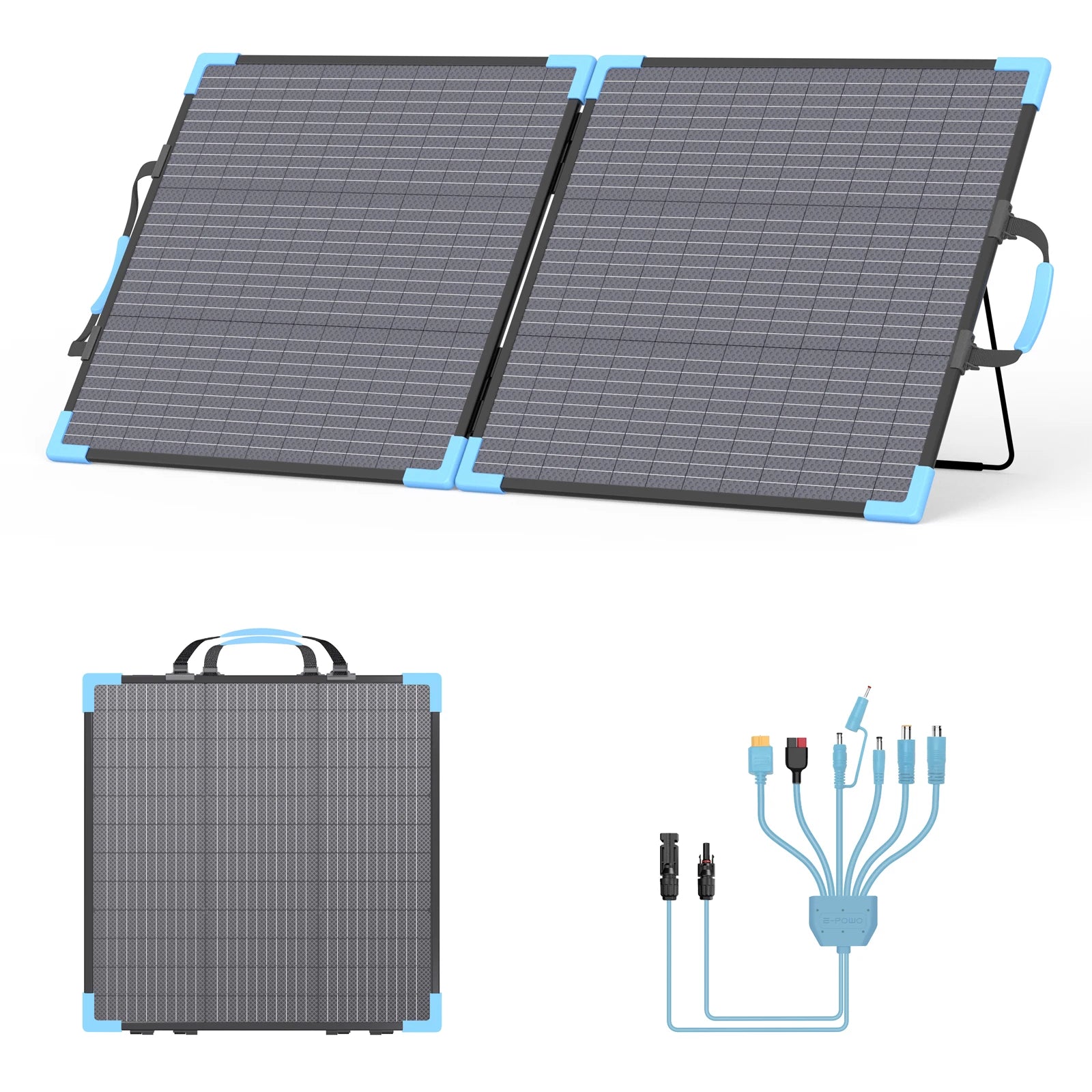 E-POWO 110W Portable Solar Panel Monocrystalline Foldable Solar with 23.5% Energy Conversion Rate For Power Station Camping RV