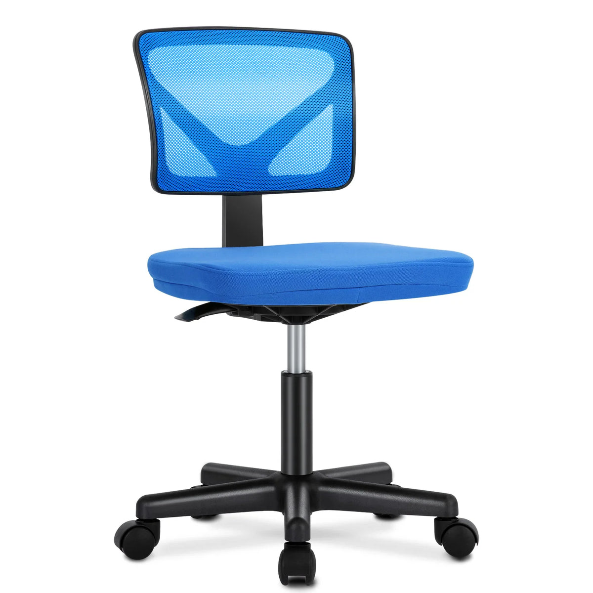 JHK Mesh Armless Office Chair With Lumbar Support And Wheels