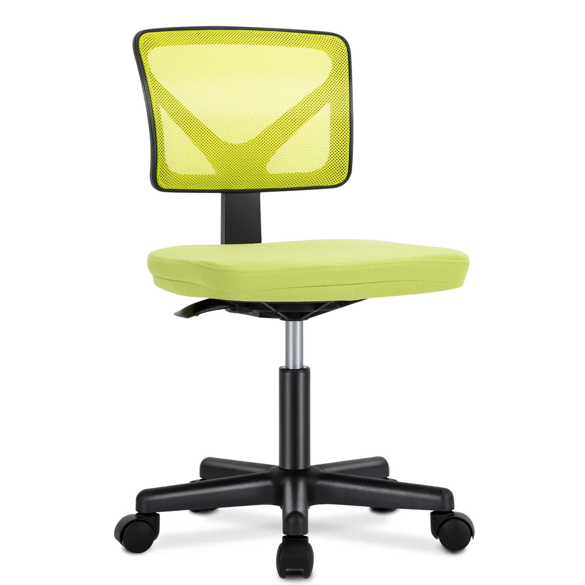 JHK Mesh Armless Office Chair With Lumbar Support And Wheels