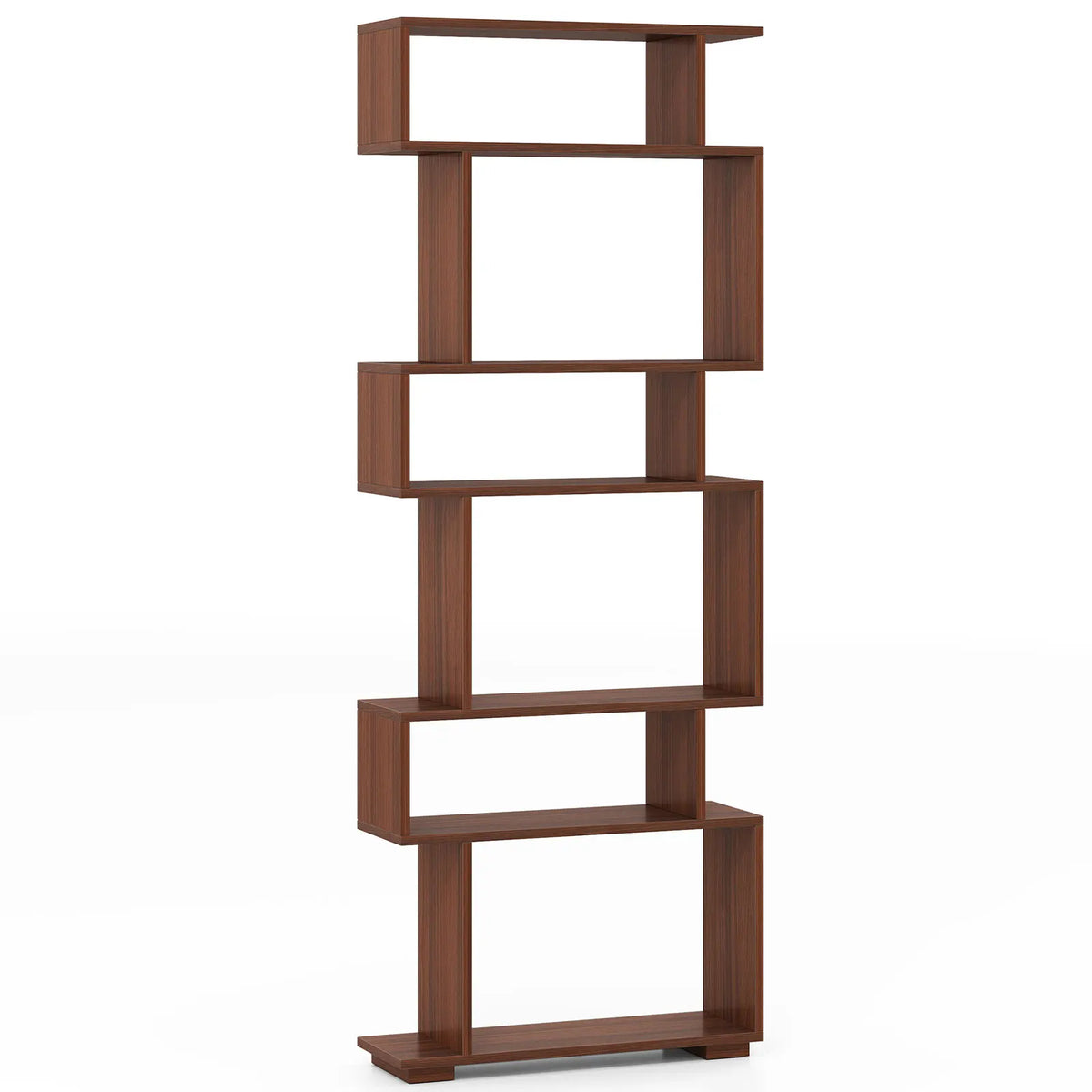 HOMASIS S-Shaped Geometric Storage Bookshelf Bookcase With Anti-Tip Safety Kit