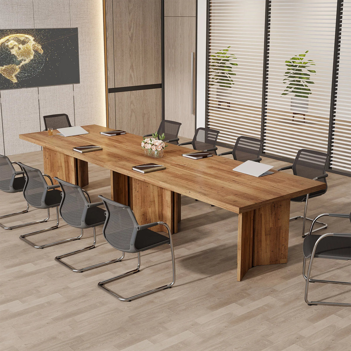 Tribesigns 63-inch Executive Desk, Vintage Home Office Computer Desk with Large Tabletop, Farmhouse Wood Writing Conference Tabl