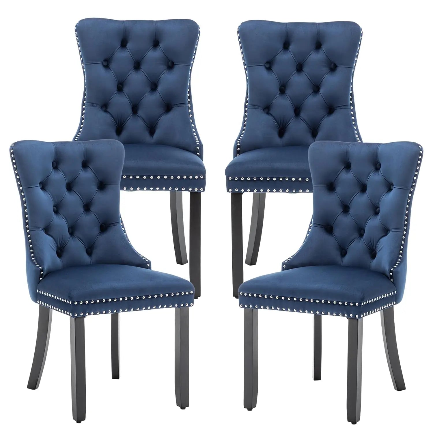 Mid Century Modern Dining Chair Set of 4 Velvet Upholstered Dining Accent Chair Farmhouse Dining Chairs with High, Customized