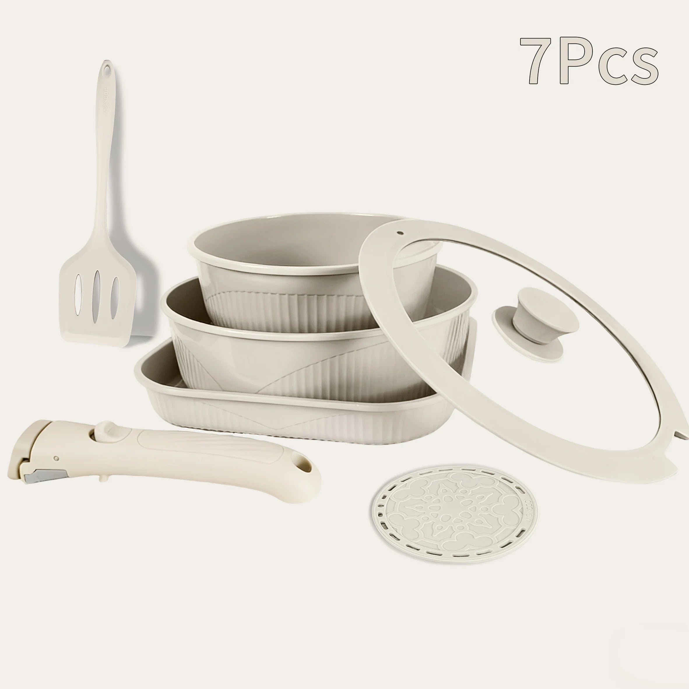 24pcs/7pcs/5pcs Cookware Set Non-Stick Pots & Pans Induction-Ready Kitchen Cookware Set Includes Skillet/Frying Pan/Soup Pot/Ste