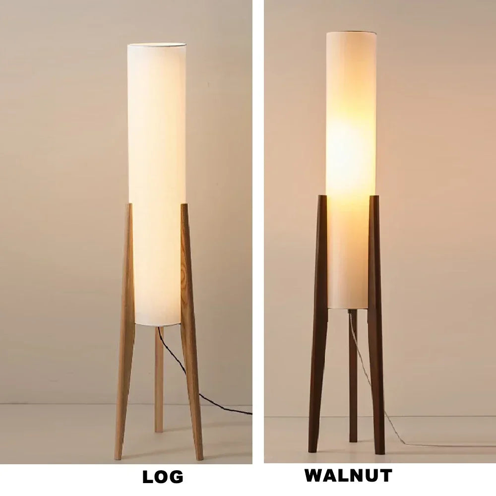 Japanese Retro Wabi-sabi Solid Wood Floor Lamp Study Hotel Art Decorative Corner Standing Lamp Bedroom Living Room Cafe E27 Lamp