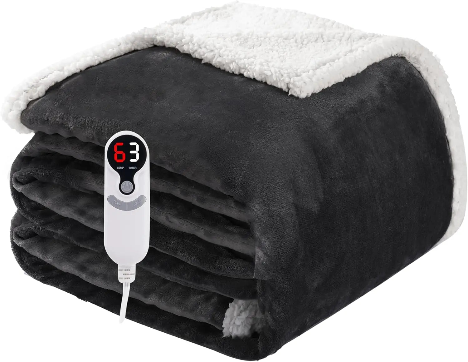 Electric Heated Blanket Full Size 72x84, Soft Flannel with Overheat Protection, 9 Heat Settings & Auto-Off Timer