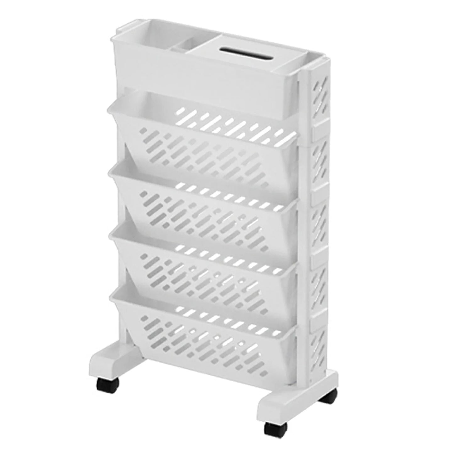 Storage Organizer Shelf Movable Bookshelf Large Capacity Rotatable Removable Plastic Practical Rolling Organization Shelf