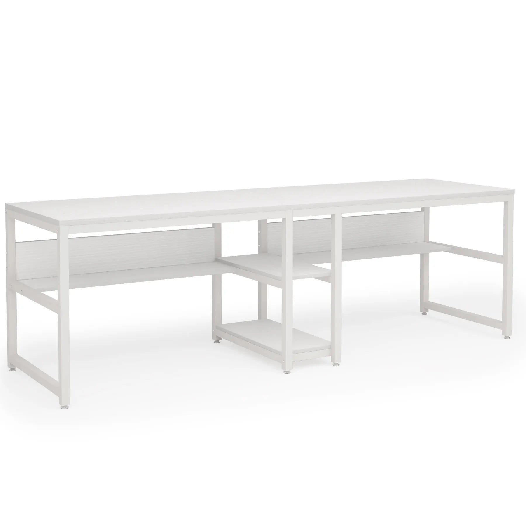 Tribesigns Two Person Desk With Bookshelf For Home Office