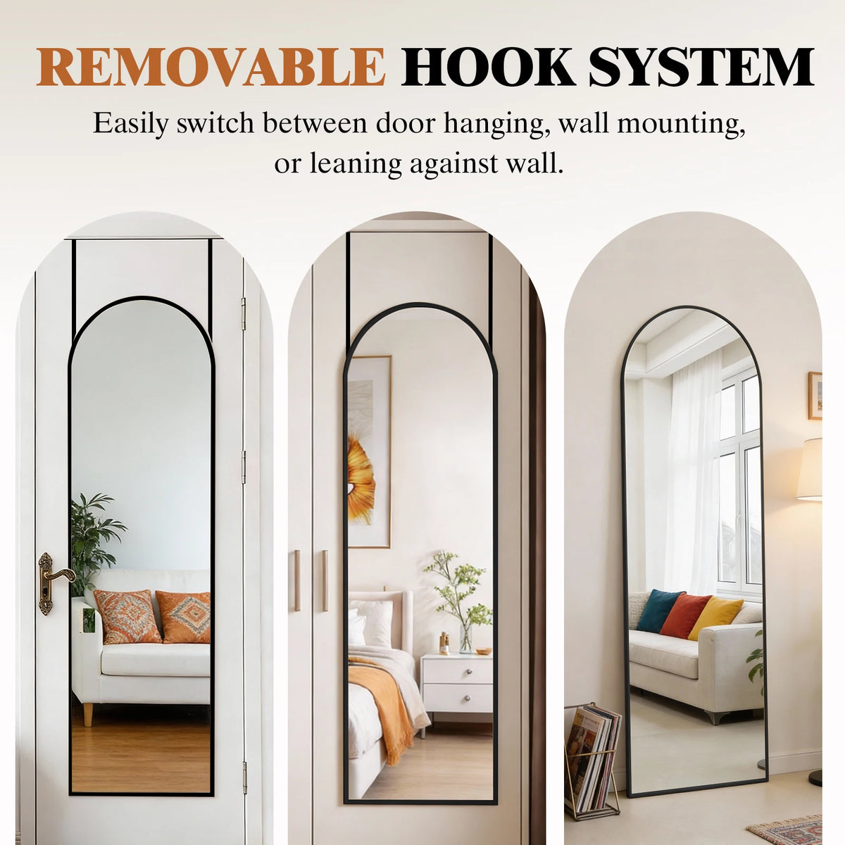 JHK Full Length Wall Mirror With Stand For Home Decor