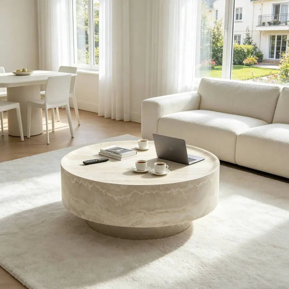 Modern Round Coffee Table for Living Room Minimalist Center Table