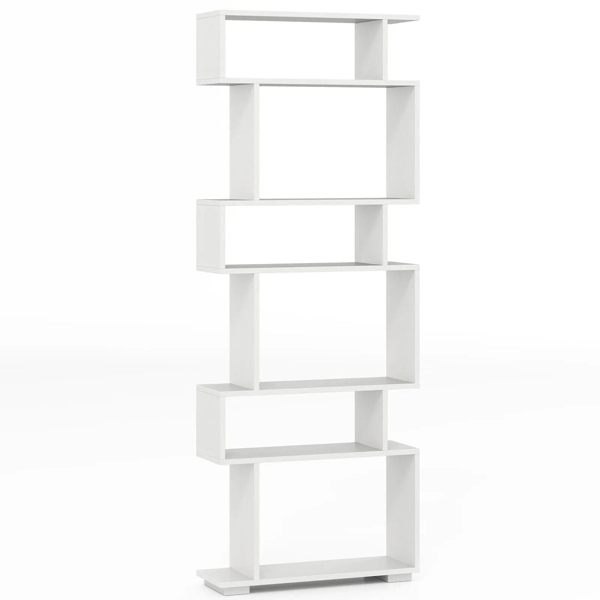HOMASIS S-Shaped Geometric Storage Bookshelf Bookcase With Anti-Tip Safety Kit