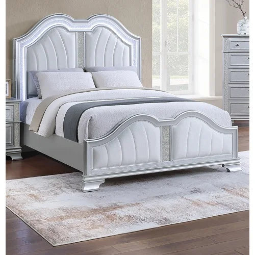 Modern Fabric Bed Frame With Built In USB Charging Port