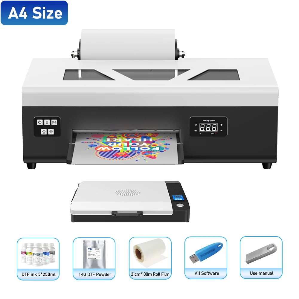 A3 DTF Printer Impresora XP600 DTF Printer A4 L800 DTF Printer Printing Machine For T-shirt Direct Transfer Roll Film Printer