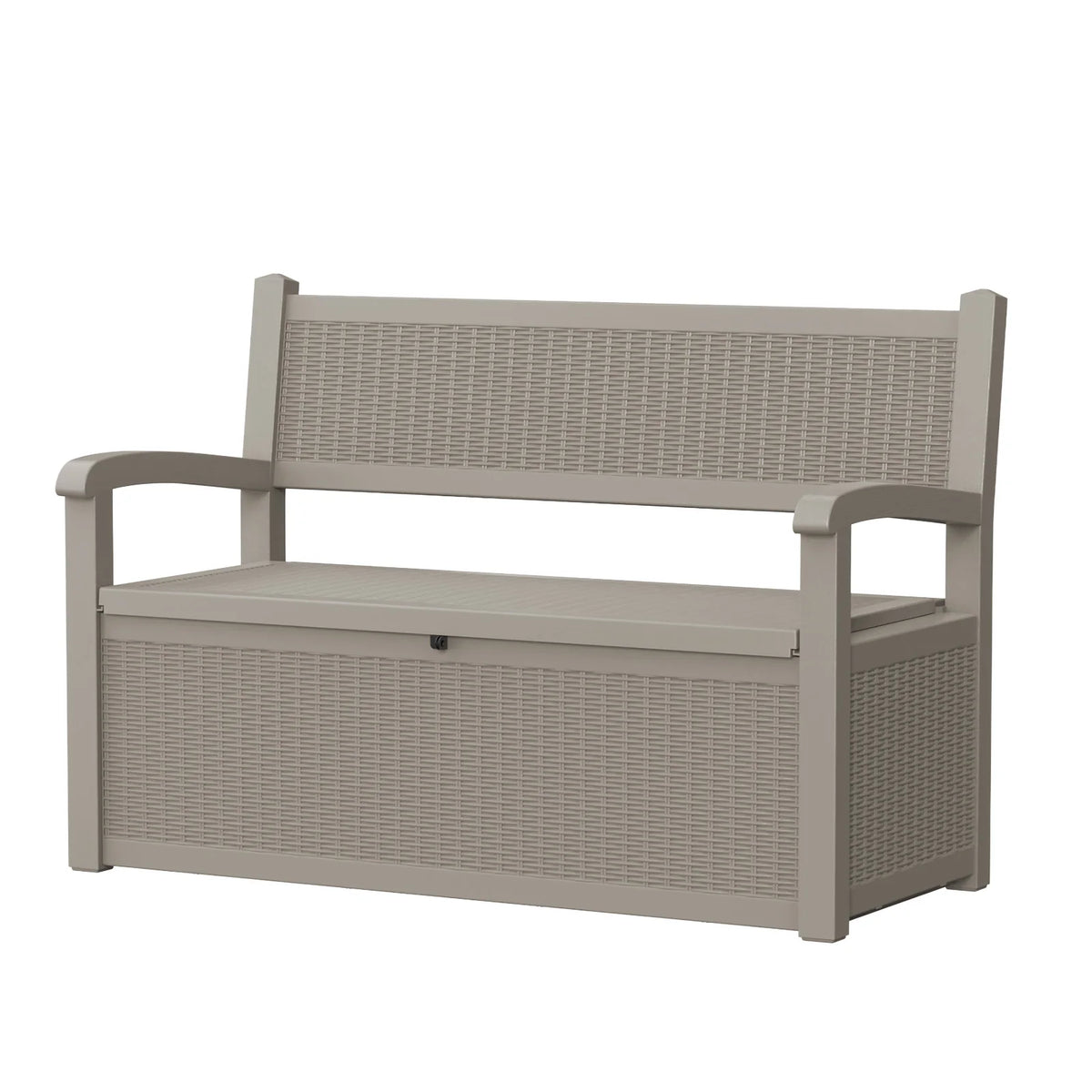 Weatherproof Rattan Look Outdoor Storage Bench for Patio and Garden