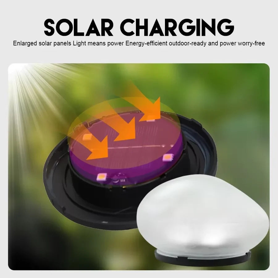 4PCS Solar Stone Lights Outdoor Waterproof Solar Powered Rock Light Outdoor Landscaping Spotlights Solar Garden Yard Decor Lamp