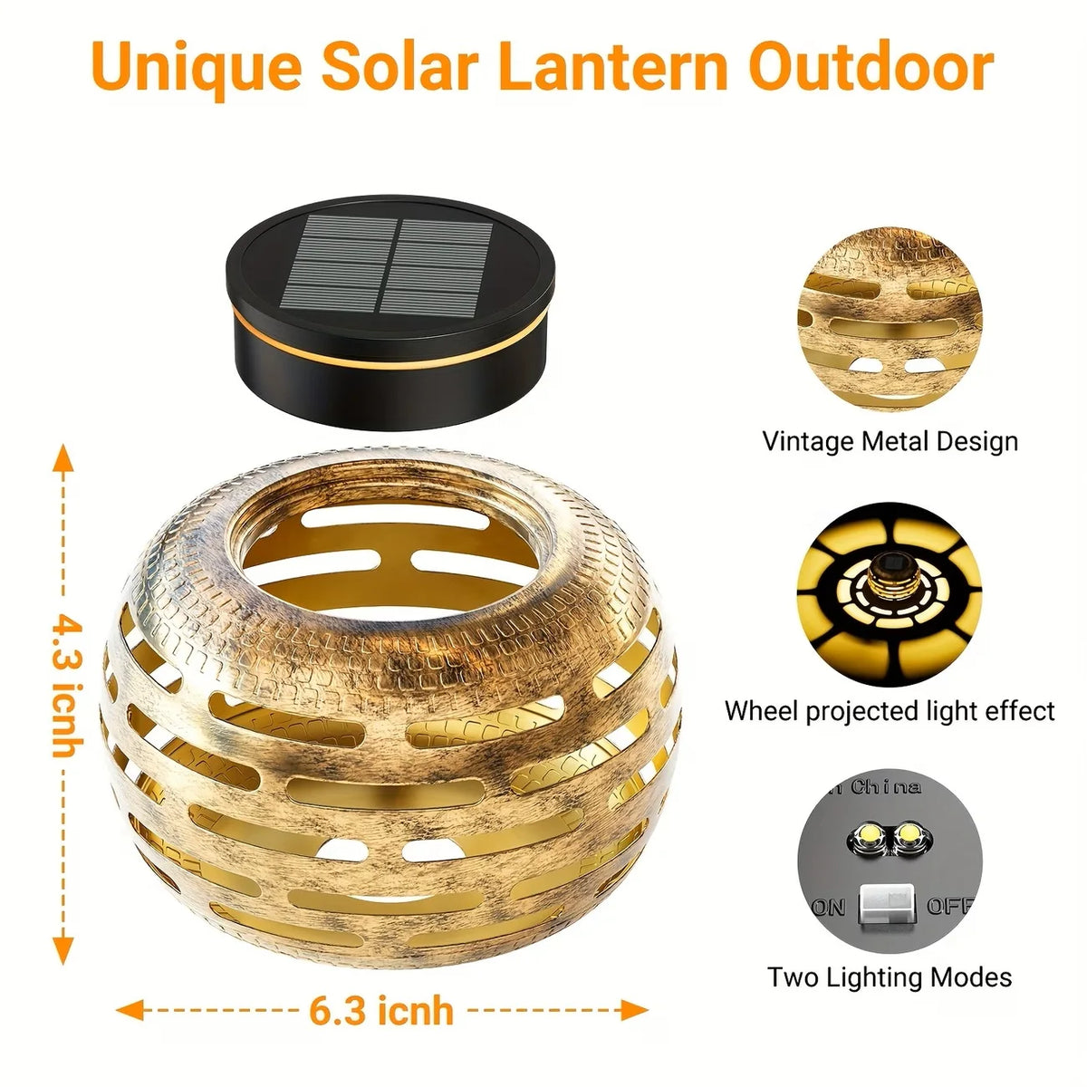 Retro Solar Lanterns With Flickering LED Lights For Garden Decor