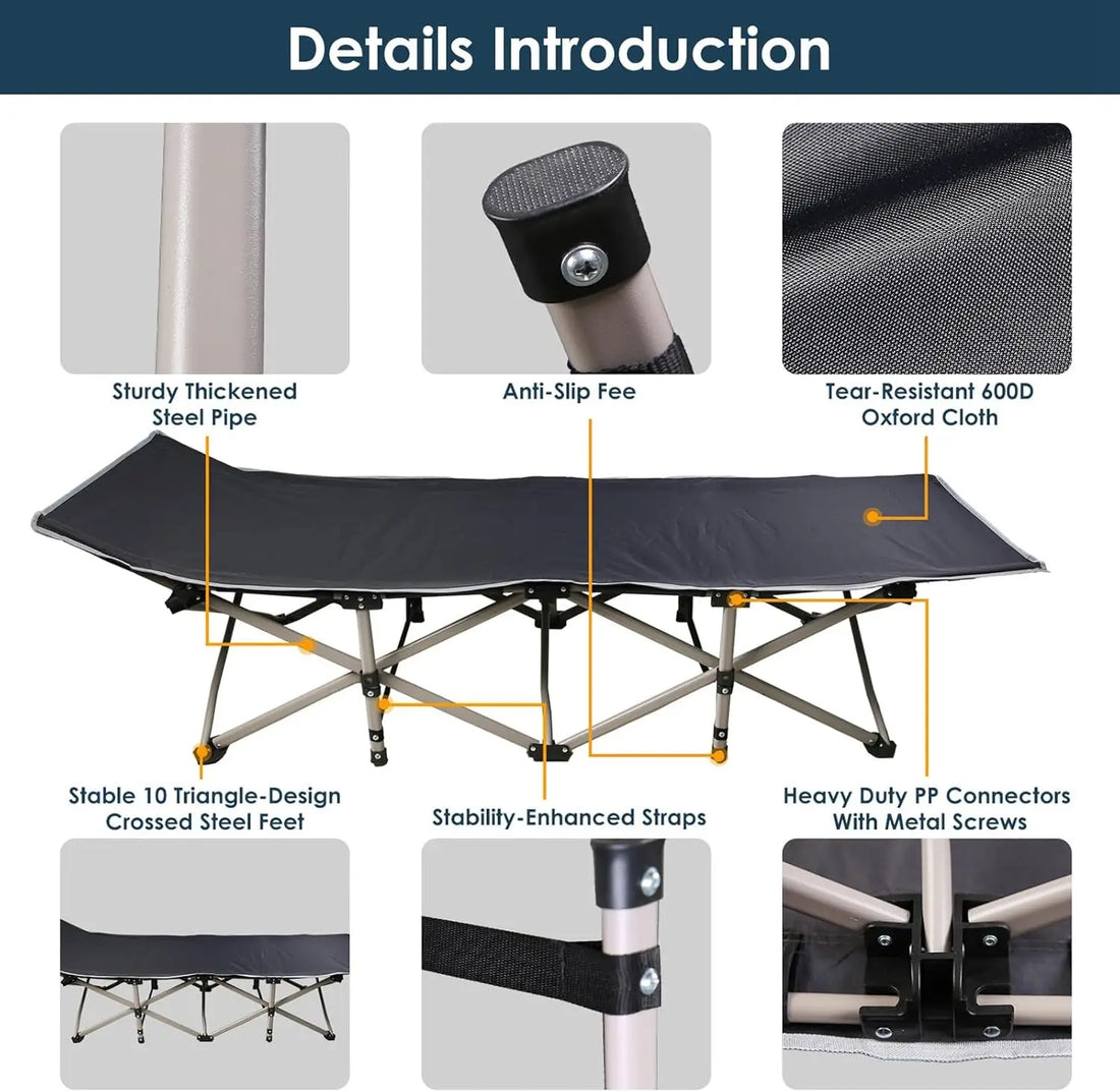 Foldable Portable Outdoor Lounge Chair With Foam Mattress For Garden
