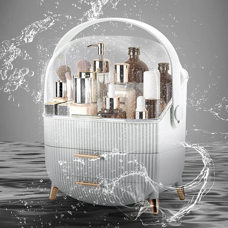 Makeup Organizer Skincare Organizers With Drawers Cosmetic Display Cases with Transparent Cover, Skincare Organizers for Bathroom Countertop, Bedroom Vanity Desk, White