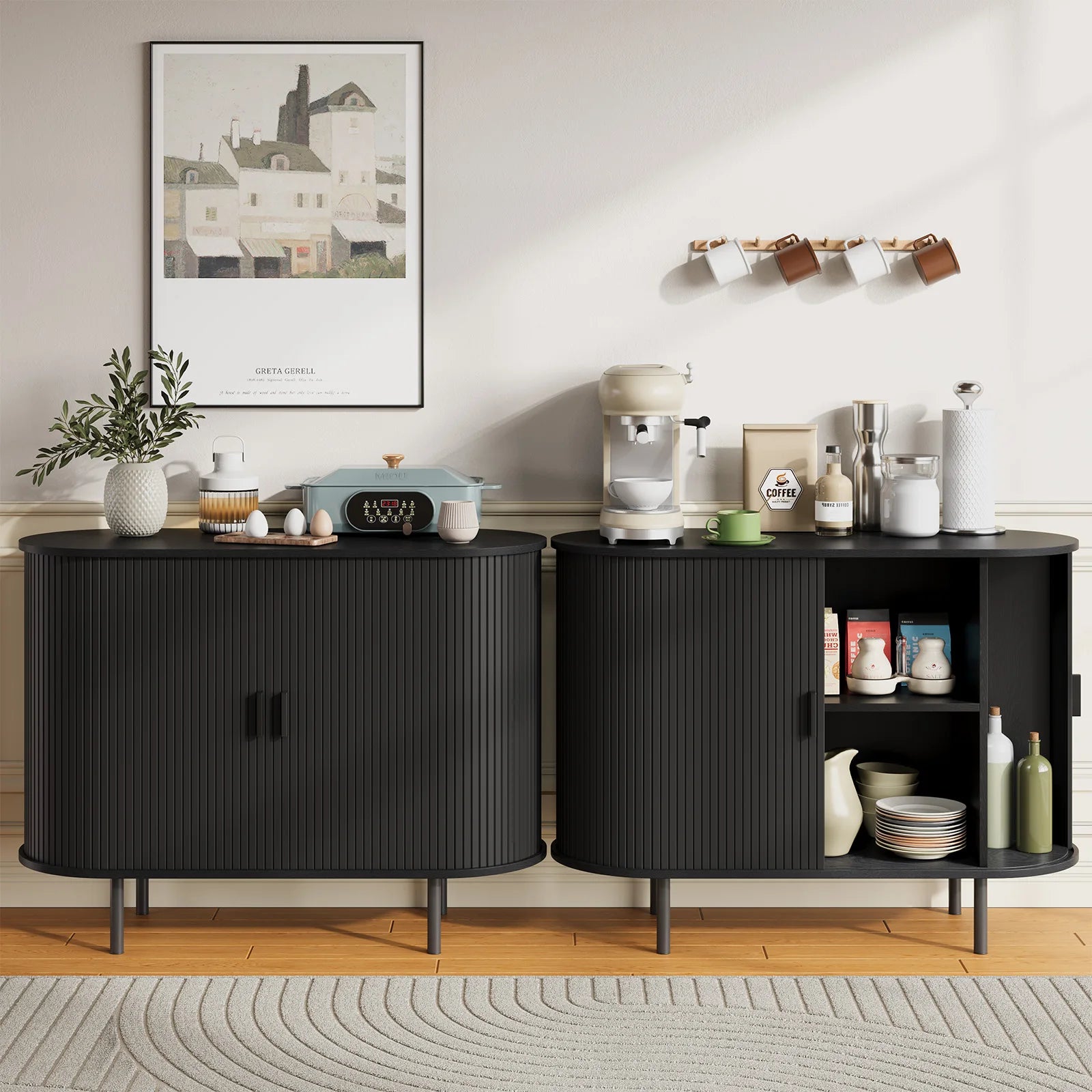 Sideboard Buffet Cabinet with Storage,40" Storage Cabinet with Sliding Door &amp; Adjustable Shelf,Coffee Bar Cabinet Console Table