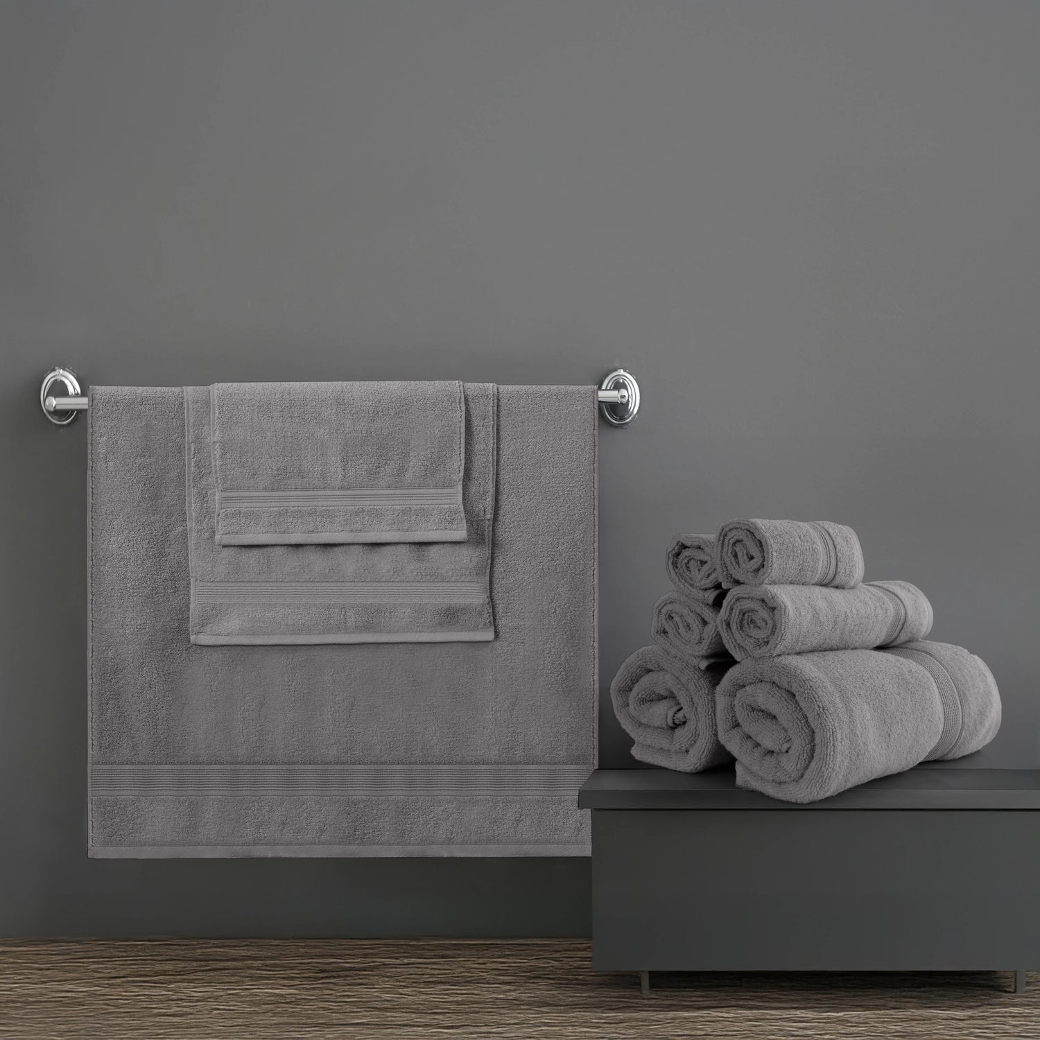 Lux Decor 6-Piece Bath Towel Set – 100% Cotton, 525 GSM, Ultra-Soft &amp; Absorbent