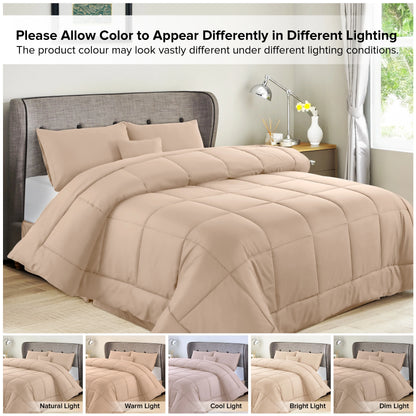Lux Décor 5-Piece Comforter Set –All in one Bed in a Bag - Includes Comforter, 2 Shams, Decorative Pillow &amp; Bed Skirt