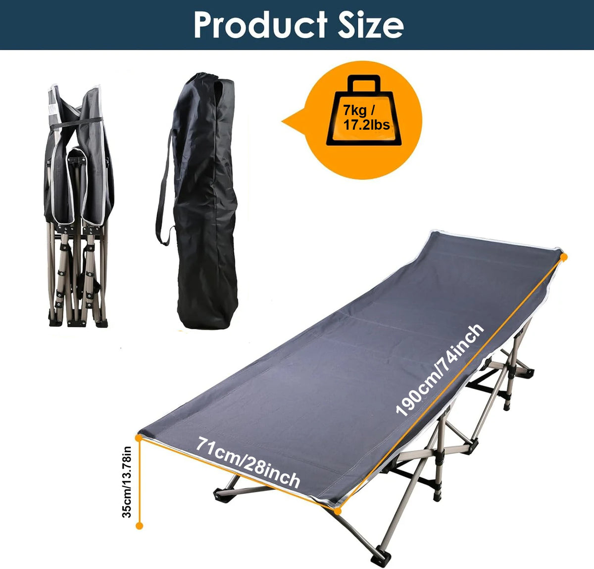 Foldable Portable Outdoor Lounge Chair With Foam Mattress For Garden