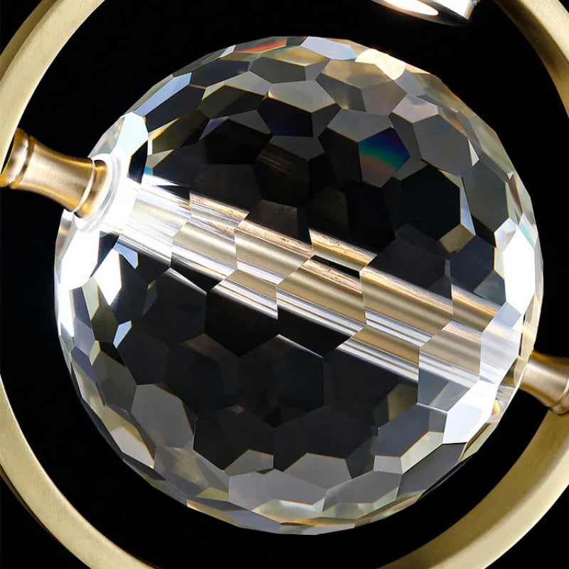 Modern Pendant Light Luxury Nordic Indoor K9 Crystal Led Ceiling Lamp Chandelier Creative Bedside Iron Art Bar Home Decoration